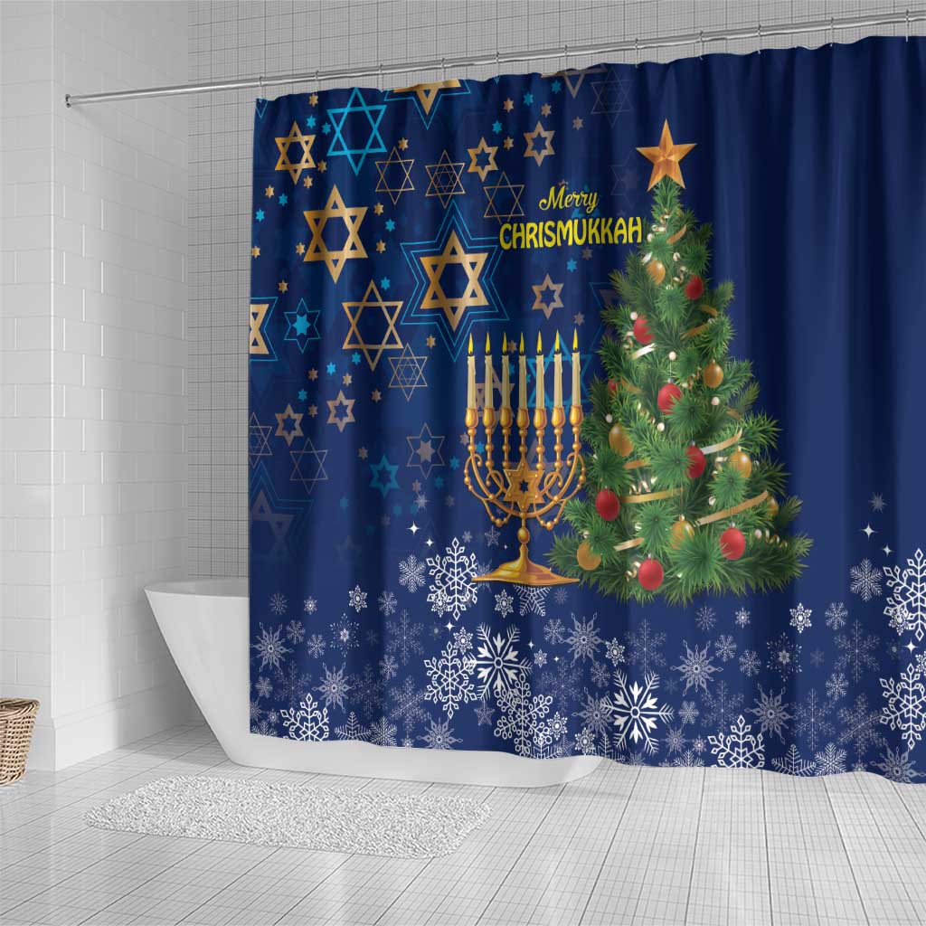 Merry Chrismukkah Shower Curtain Merry Christmas and Happy Hanukkah