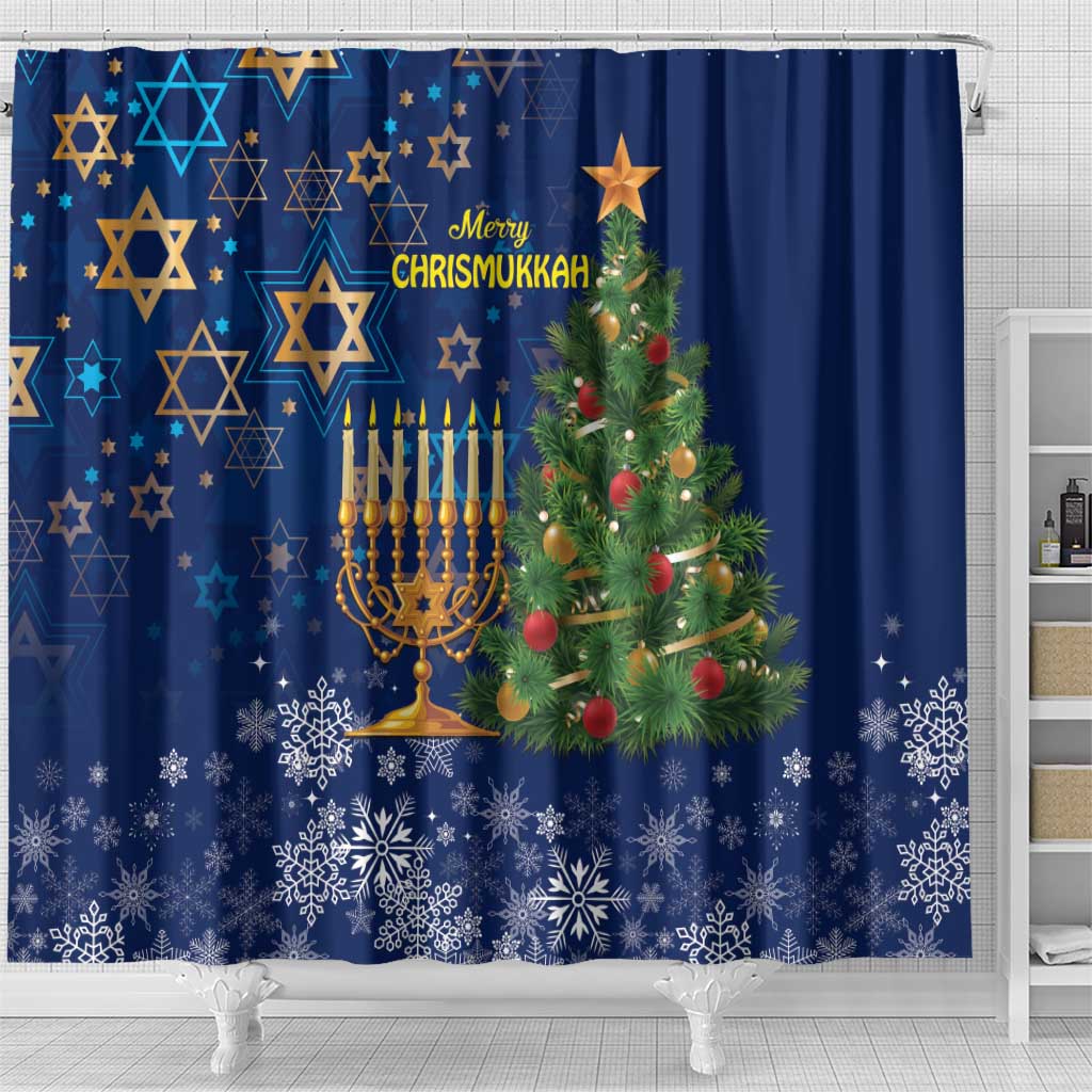 Merry Chrismukkah Shower Curtain Merry Christmas and Happy Hanukkah