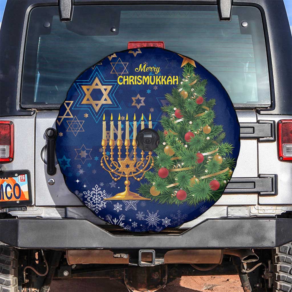 Merry Chrismukkah Spare Tire Cover Merry Christmas and Happy Hanukkah - Wonder Print Shop