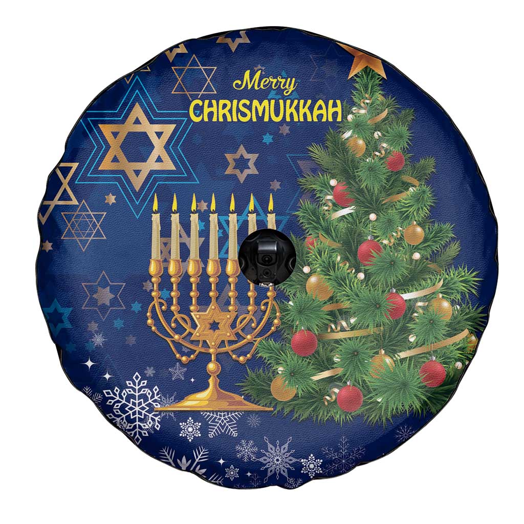 Merry Chrismukkah Spare Tire Cover Merry Christmas and Happy Hanukkah - Wonder Print Shop