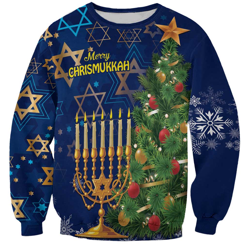 Merry Chrismukkah Sweatshirt Merry Christmas and Happy Hanukkah - Wonder Print Shop