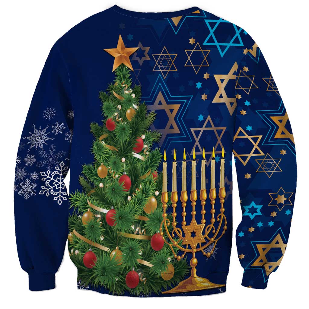 Merry Chrismukkah Sweatshirt Merry Christmas and Happy Hanukkah - Wonder Print Shop