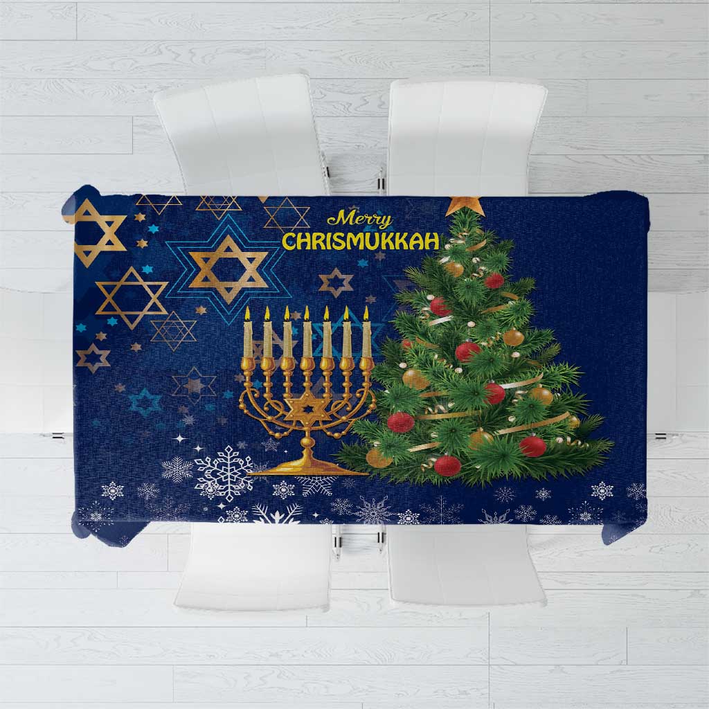 Merry Chrismukkah Tablecloth Merry Christmas and Happy Hanukkah - Wonder Print Shop