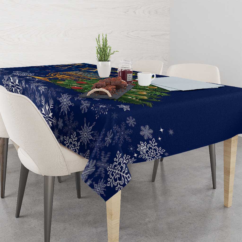 Merry Chrismukkah Tablecloth Merry Christmas and Happy Hanukkah - Wonder Print Shop