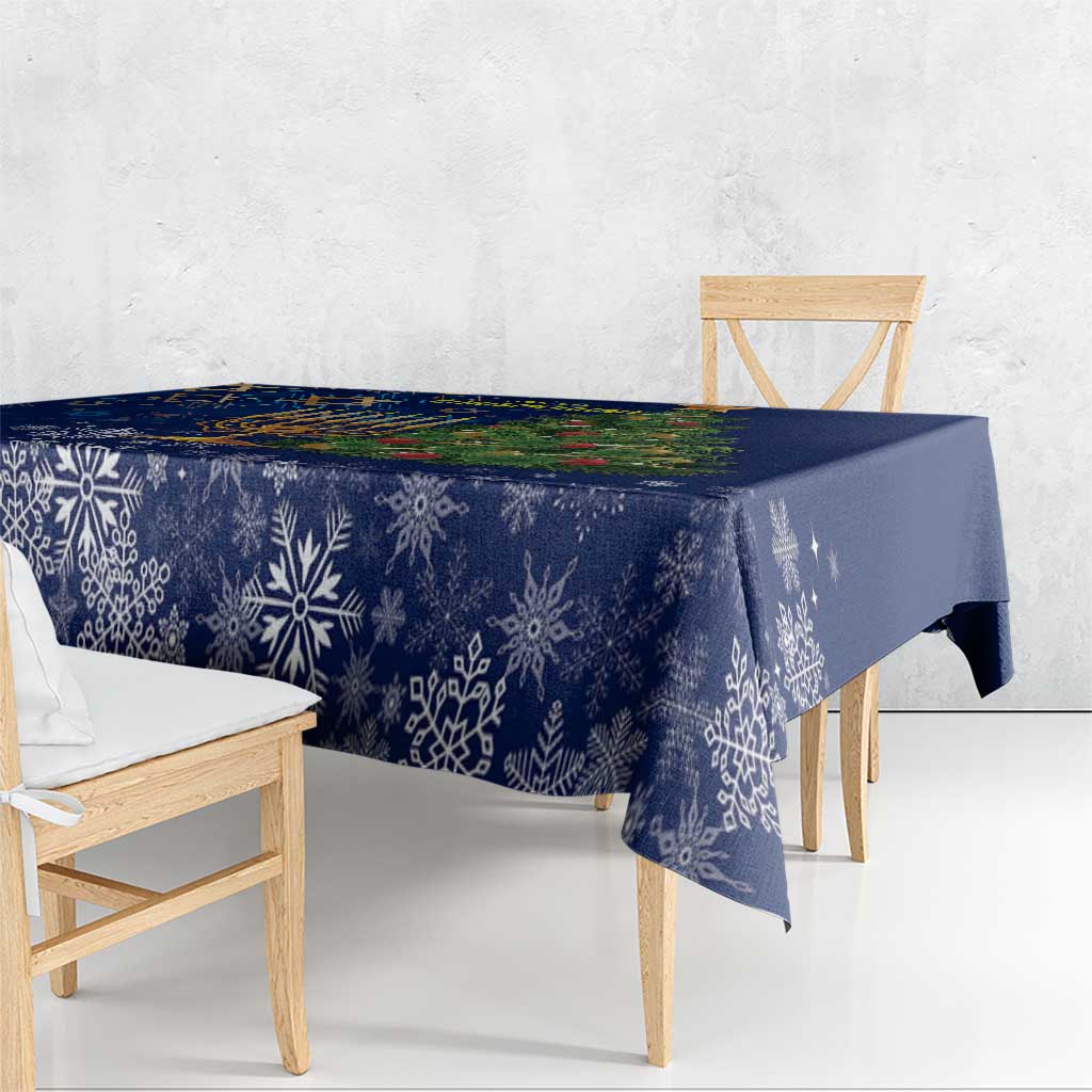 Merry Chrismukkah Tablecloth Merry Christmas and Happy Hanukkah - Wonder Print Shop