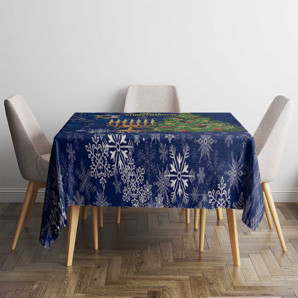 Merry Chrismukkah Tablecloth Merry Christmas and Happy Hanukkah - Wonder Print Shop