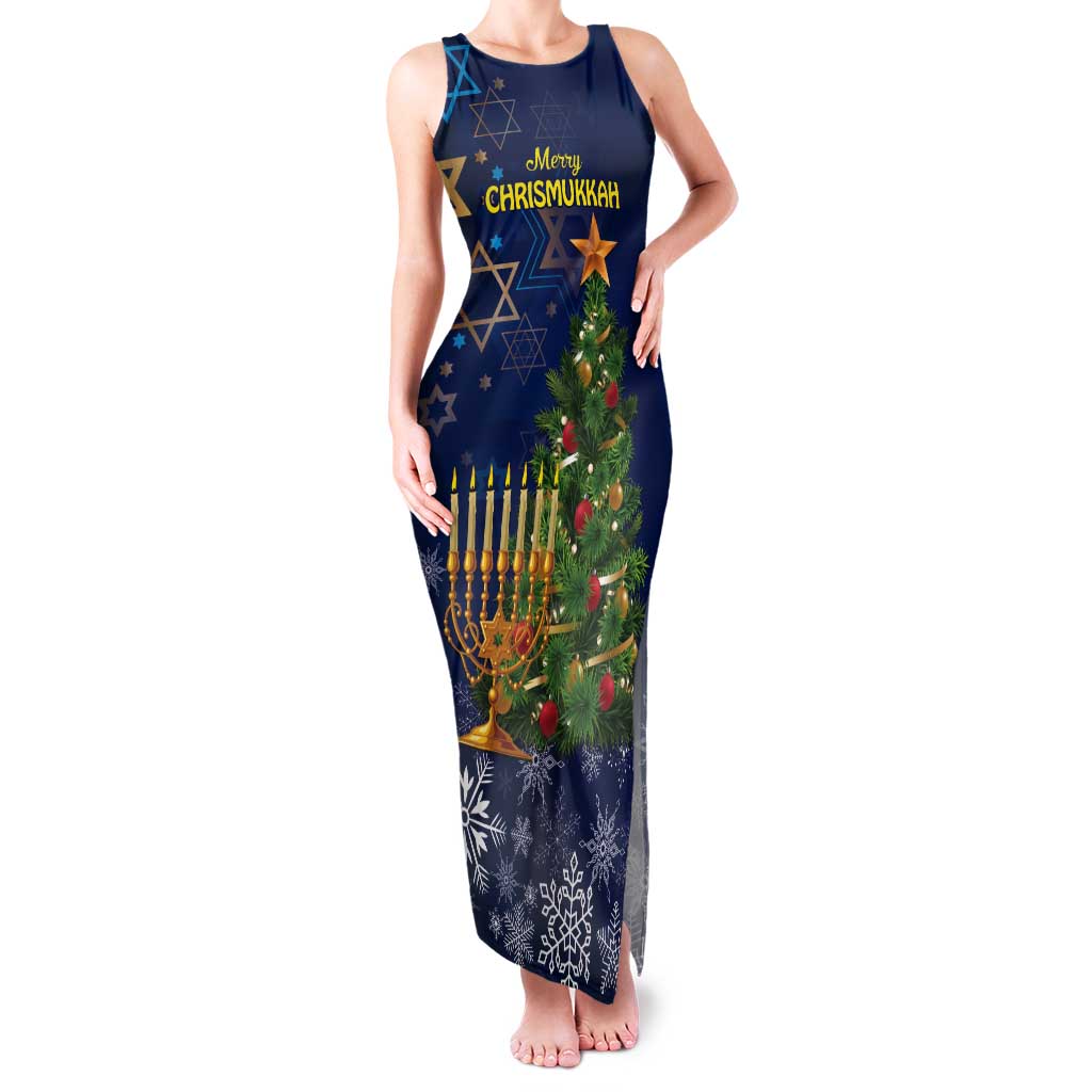 Merry Chrismukkah Tank Maxi Dress Merry Christmas and Happy Hanukkah - Wonder Print Shop