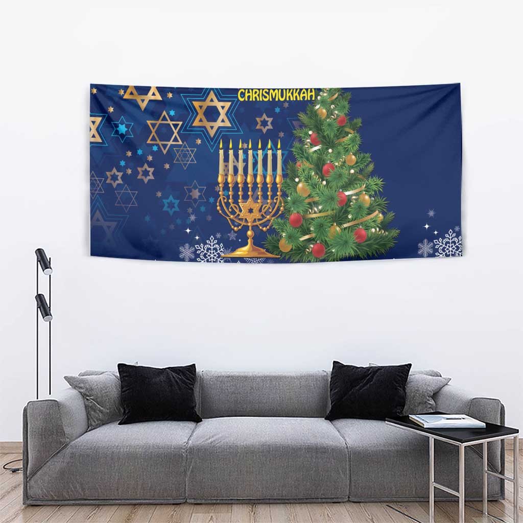 Merry Chrismukkah Tapestry Merry Christmas and Happy Hanukkah - Wonder Print Shop