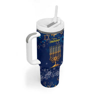 Merry Chrismukkah Tumbler With Handle Merry Christmas and Happy Hanukkah - Wonder Print Shop