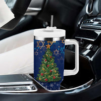 Merry Chrismukkah Tumbler With Handle Merry Christmas and Happy Hanukkah - Wonder Print Shop