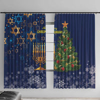 Merry Chrismukkah Window Curtain Merry Christmas and Happy Hanukkah - Wonder Print Shop