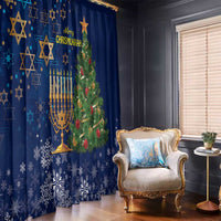 Merry Chrismukkah Window Curtain Merry Christmas and Happy Hanukkah - Wonder Print Shop