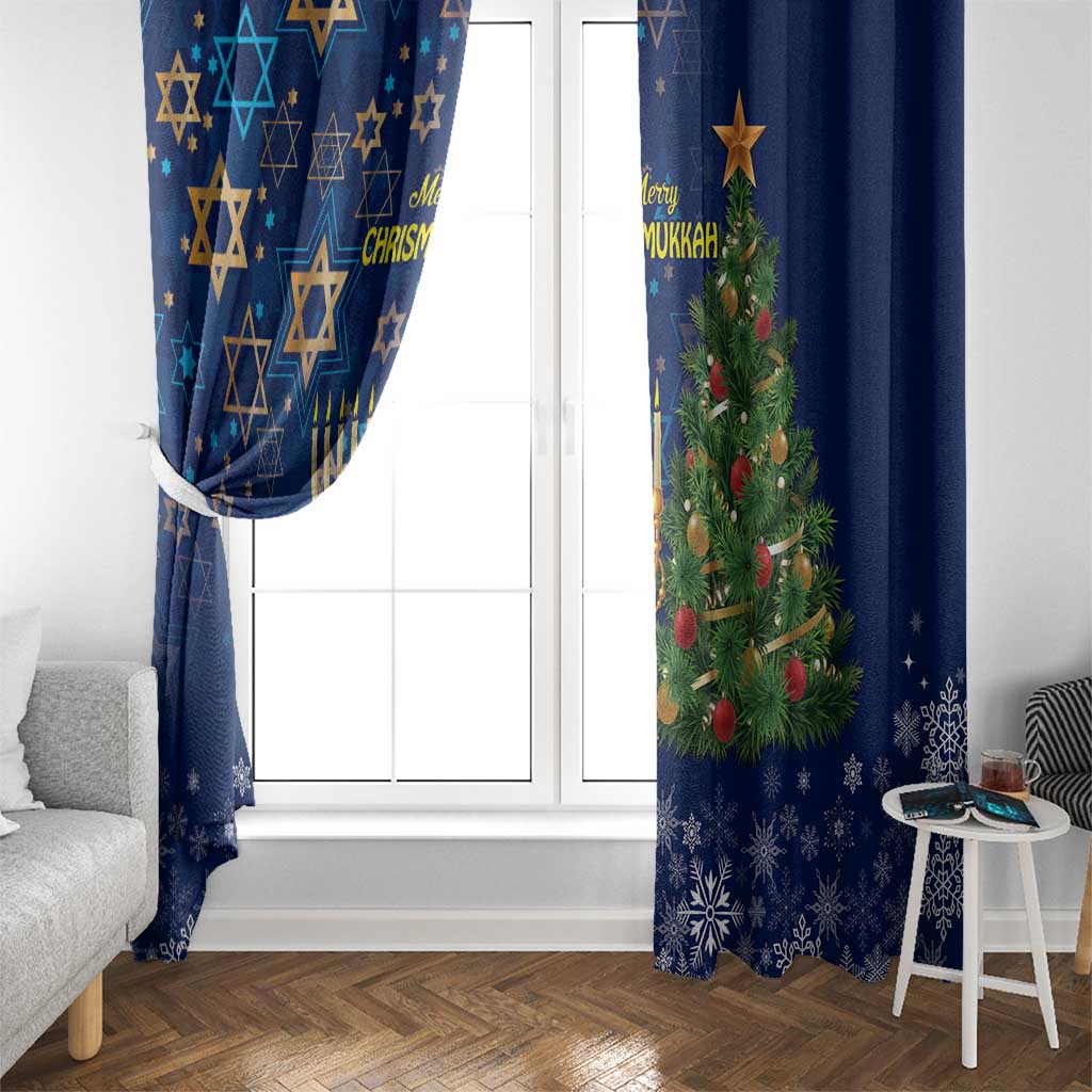 Merry Chrismukkah Window Curtain Merry Christmas and Happy Hanukkah - Wonder Print Shop