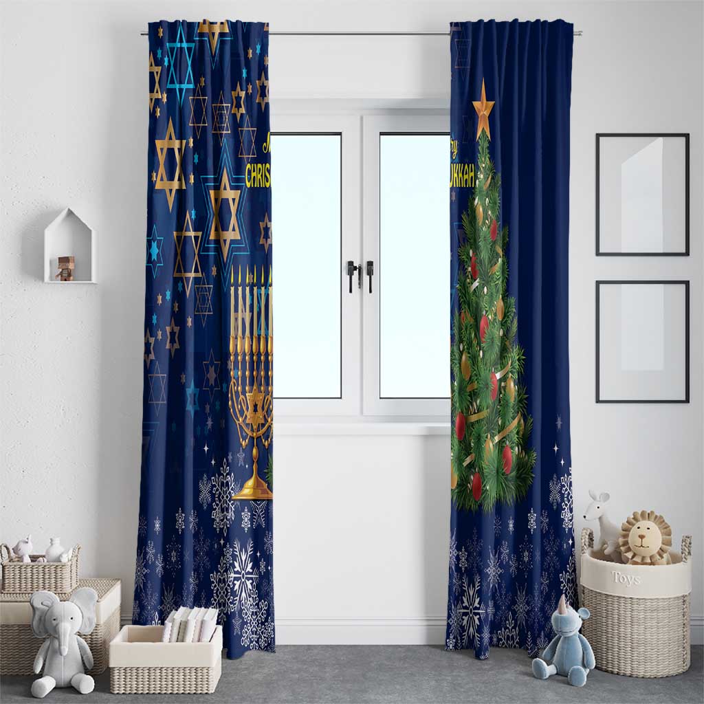 Merry Chrismukkah Window Curtain Merry Christmas and Happy Hanukkah - Wonder Print Shop