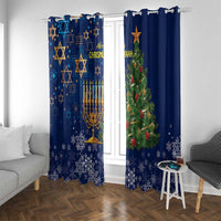 Merry Chrismukkah Window Curtain Merry Christmas and Happy Hanukkah - Wonder Print Shop