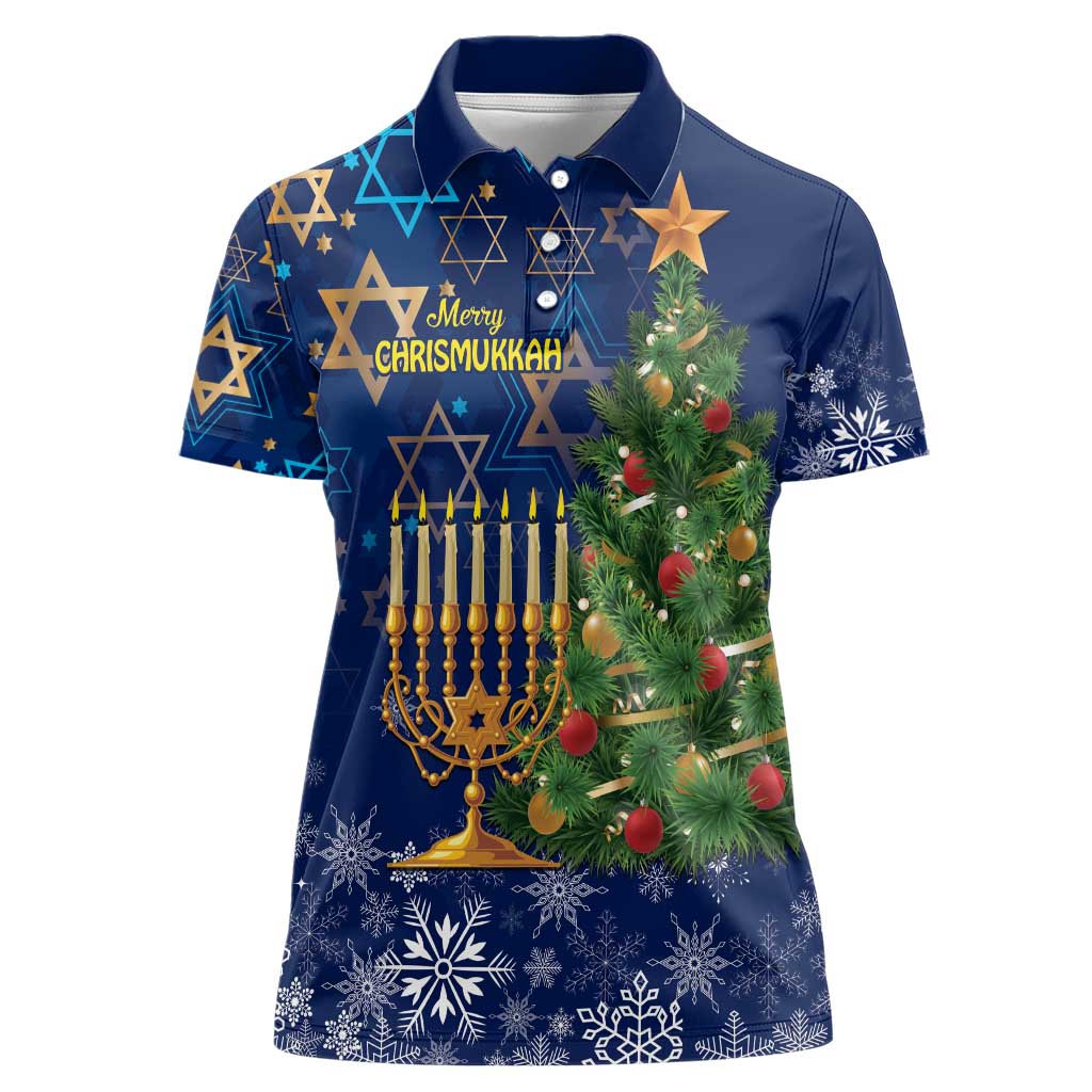 Merry Chrismukkah Women Polo Shirt Merry Christmas and Happy Hanukkah - Wonder Print Shop