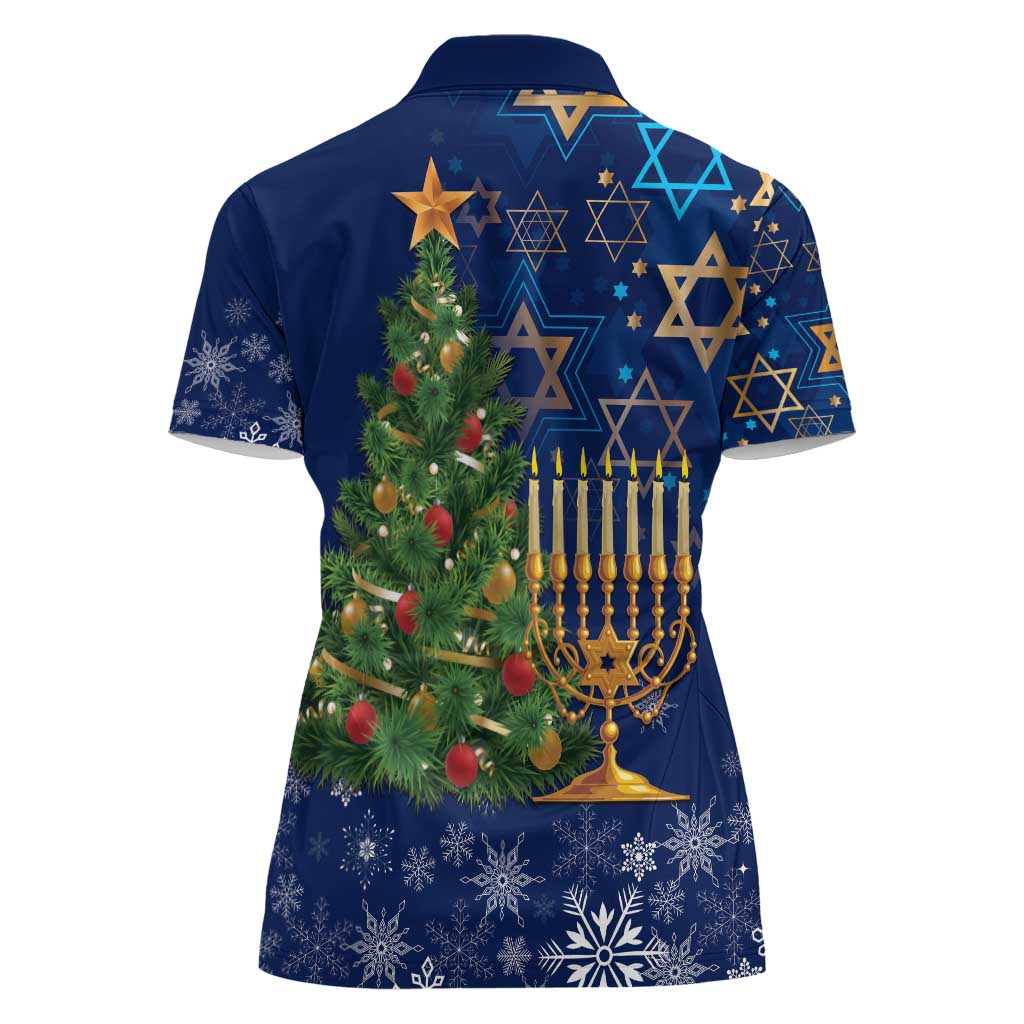 Merry Chrismukkah Women Polo Shirt Merry Christmas and Happy Hanukkah - Wonder Print Shop