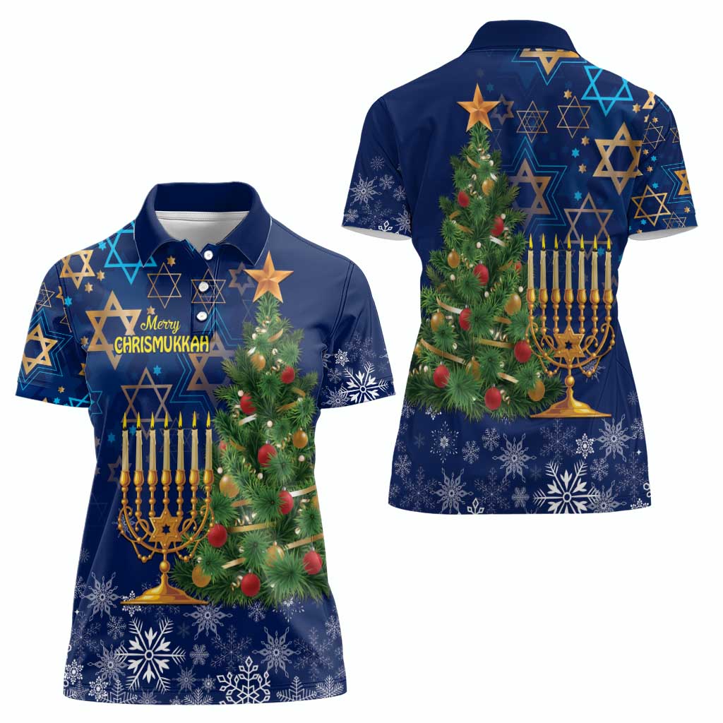Merry Chrismukkah Women Polo Shirt Merry Christmas and Happy Hanukkah - Wonder Print Shop