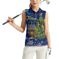 Merry Chrismukkah Women Sleeveless Polo Shirt Merry Christmas and Happy Hanukkah - Wonder Print Shop
