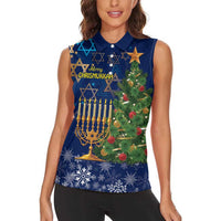 Merry Chrismukkah Women Sleeveless Polo Shirt Merry Christmas and Happy Hanukkah - Wonder Print Shop