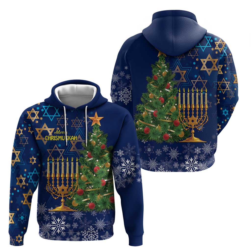 Merry Chrismukkah Zip Hoodie Merry Christmas and Happy Hanukkah - Wonder Print Shop