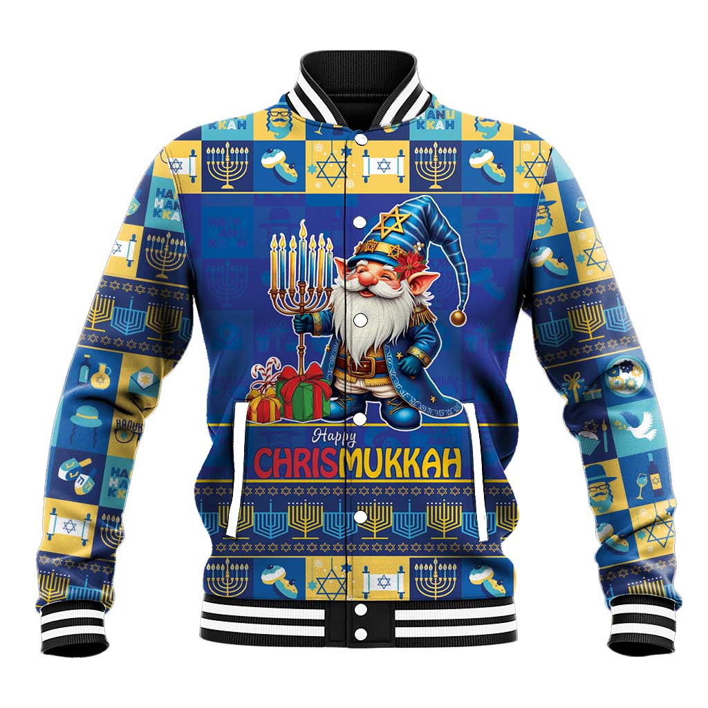 Merry Chrismukkah Baseball Jacket With Gnome Christmas Hanukkah LT9 - Wonder Print Shop