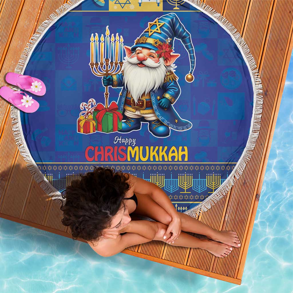 Merry Chrismukkah Beach Blanket With Gnome Christmas Hanukkah LT9 - Wonder Print Shop