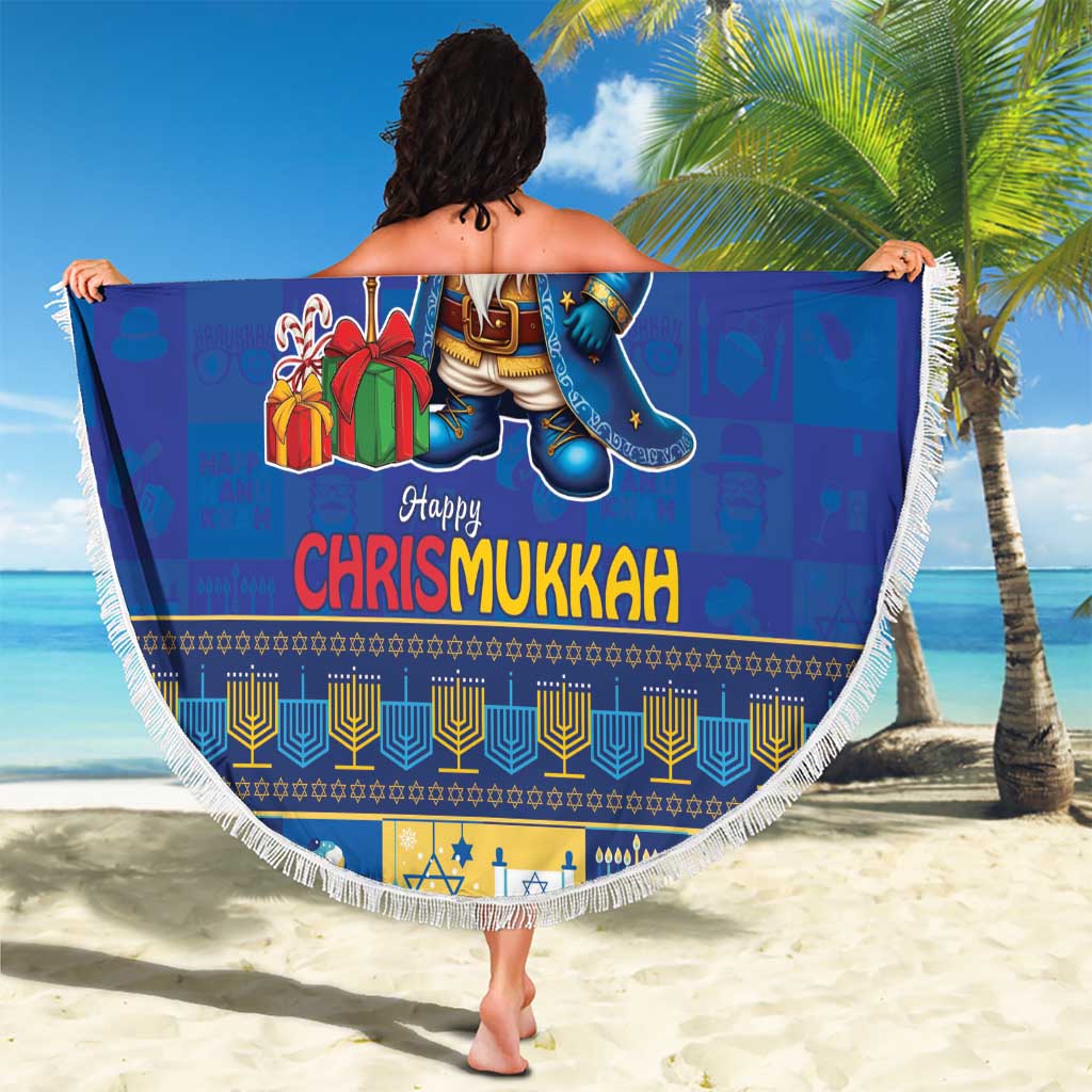 Merry Chrismukkah Beach Blanket With Gnome Christmas Hanukkah LT9 - Wonder Print Shop