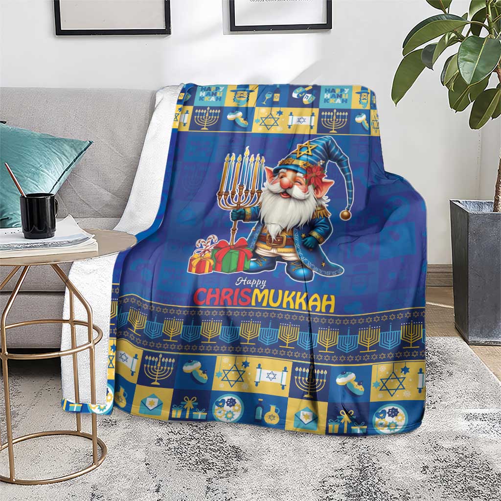 Merry Chrismukkah Blanket With Gnome Christmas Hanukkah