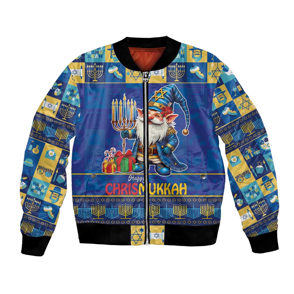 Merry Chrismukkah Bomber Jacket With Gnome Christmas Hanukkah LT9 - Wonder Print Shop