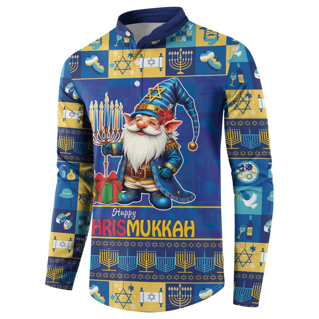 Merry Chrismukkah Button Sweatshirt With Gnome Christmas Hanukkah LT9 - Wonder Print Shop