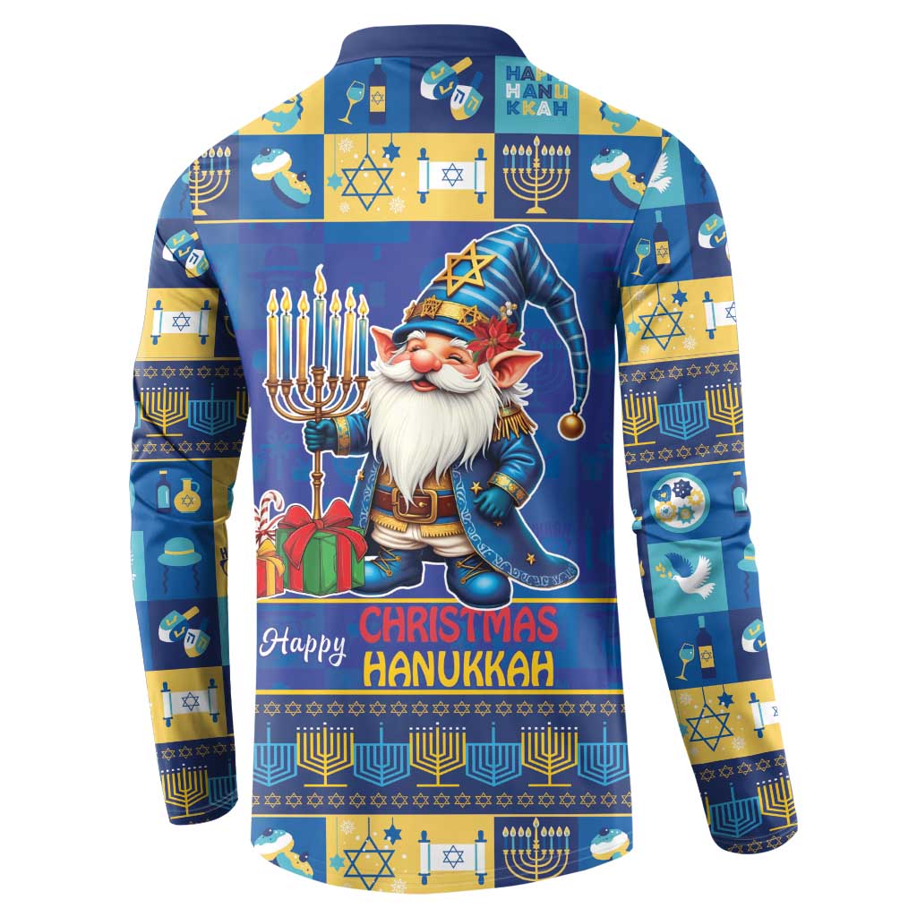 Merry Chrismukkah Button Sweatshirt With Gnome Christmas Hanukkah LT9 - Wonder Print Shop