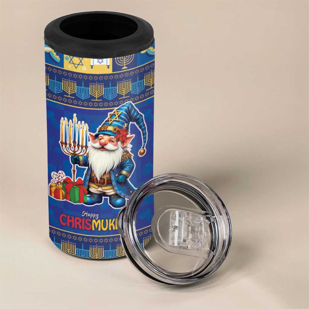 Merry Chrismukkah 4 in 1 Can Cooler Tumbler With Gnome Christmas Hanukkah LT9 - Wonder Print Shop
