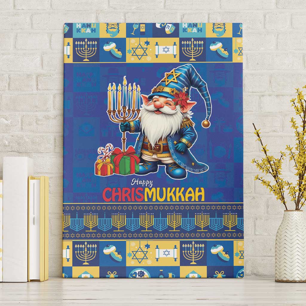 Merry Chrismukkah Canvas Wall Art With Gnome Christmas Hanukkah LT9 - Wonder Print Shop