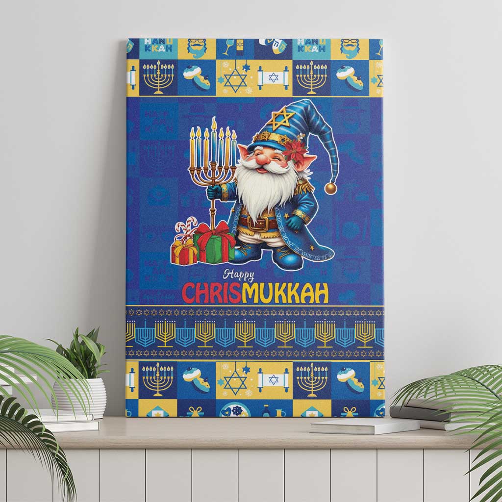 Merry Chrismukkah Canvas Wall Art With Gnome Christmas Hanukkah LT9 - Wonder Print Shop