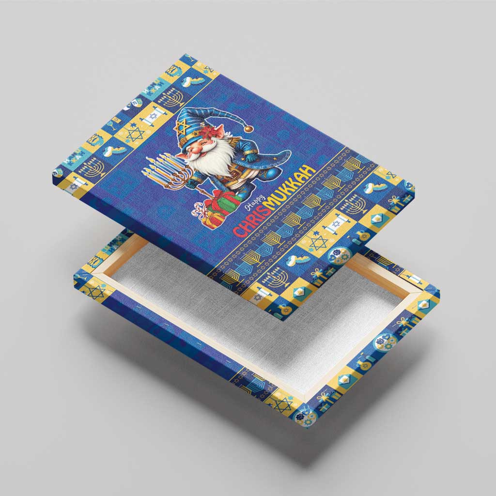 Merry Chrismukkah Canvas Wall Art With Gnome Christmas Hanukkah LT9 - Wonder Print Shop