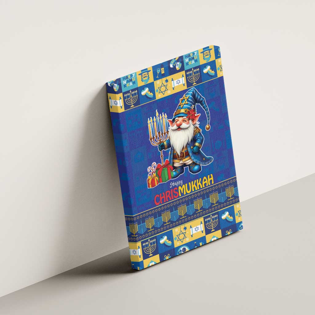 Merry Chrismukkah Canvas Wall Art With Gnome Christmas Hanukkah LT9 - Wonder Print Shop