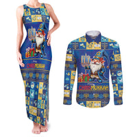 Merry Chrismukkah Couples Matching Tank Maxi Dress and Long Sleeve Button Shirt With Gnome Christmas Hanukkah LT9 - Wonder Print Shop
