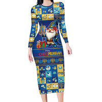 Merry Chrismukkah Family Matching Long Sleeve Bodycon Dress and Hawaiian Shirt With Gnome Christmas Hanukkah LT9 - Wonder Print Shop
