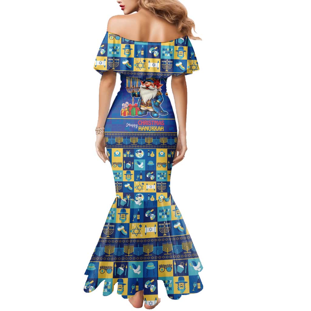 Merry Chrismukkah Family Matching Mermaid Dress and Hawaiian Shirt With Gnome Christmas Hanukkah LT9 - Wonder Print Shop