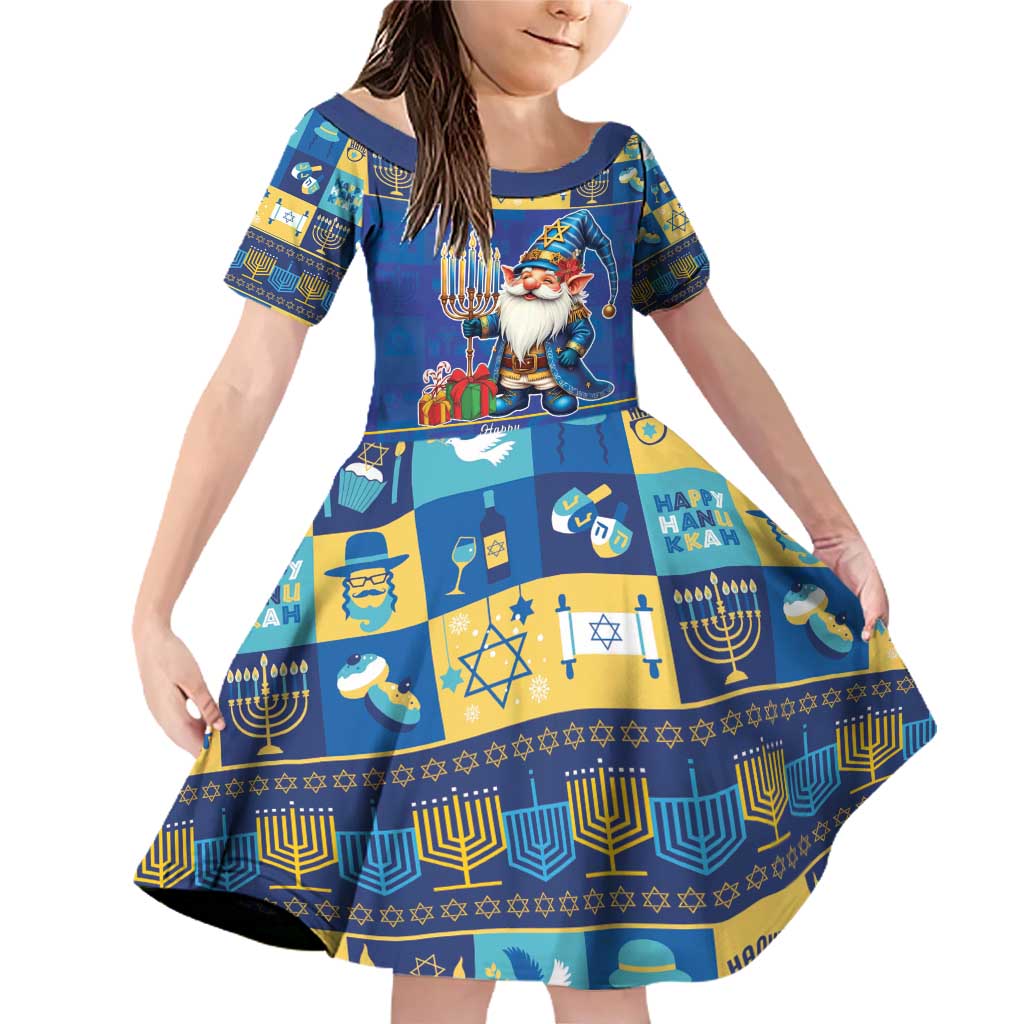 Merry Chrismukkah Family Matching Off Shoulder Short Dress and Hawaiian Shirt With Gnome Christmas Hanukkah LT9 - Wonder Print Shop