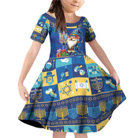 Merry Chrismukkah Family Matching Off Shoulder Short Dress and Hawaiian Shirt With Gnome Christmas Hanukkah LT9 - Wonder Print Shop