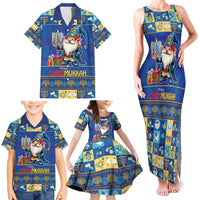 Merry Chrismukkah Family Matching Tank Maxi Dress and Hawaiian Shirt With Gnome Christmas Hanukkah - Wonder Print Shop