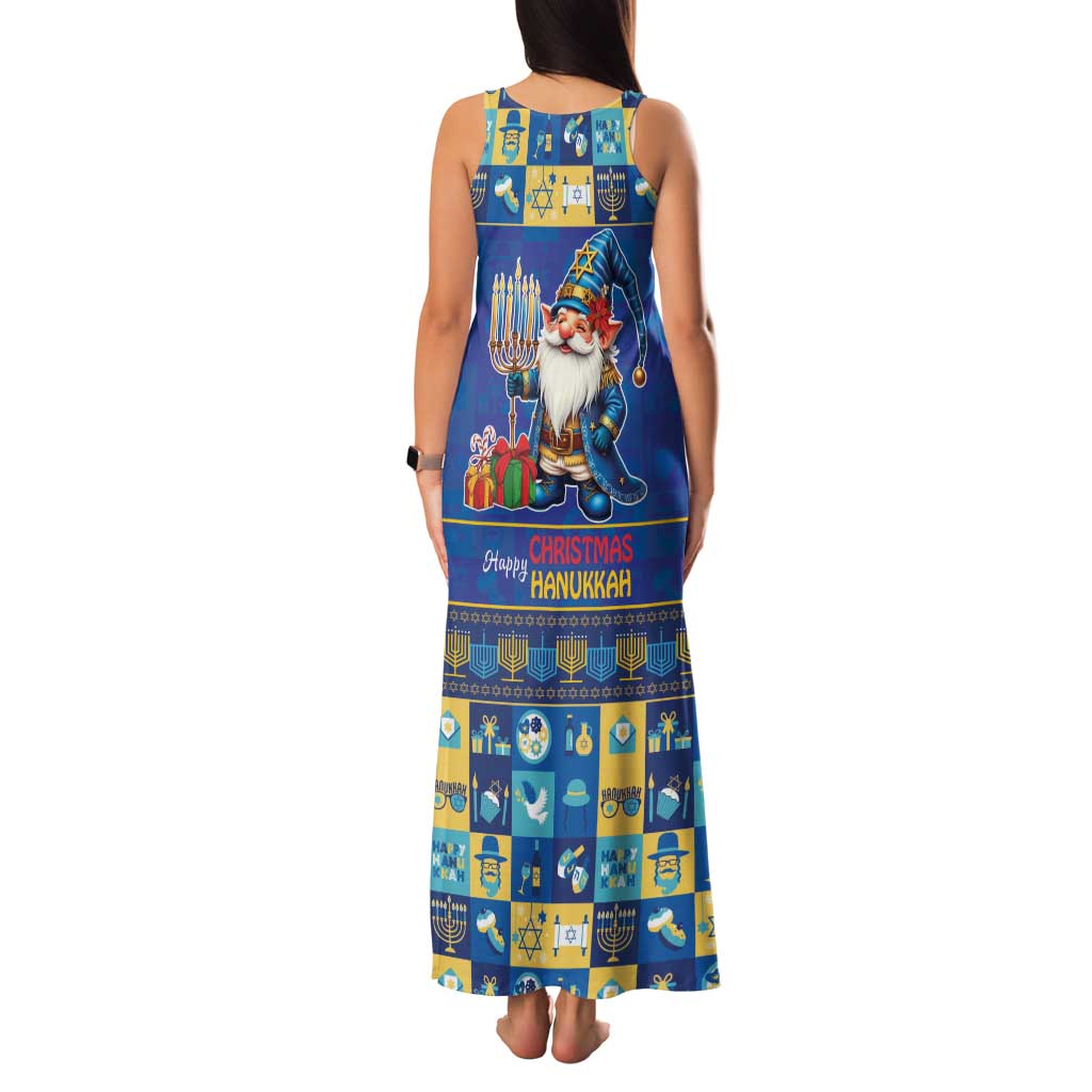 Merry Chrismukkah Family Matching Tank Maxi Dress and Hawaiian Shirt With Gnome Christmas Hanukkah - Wonder Print Shop