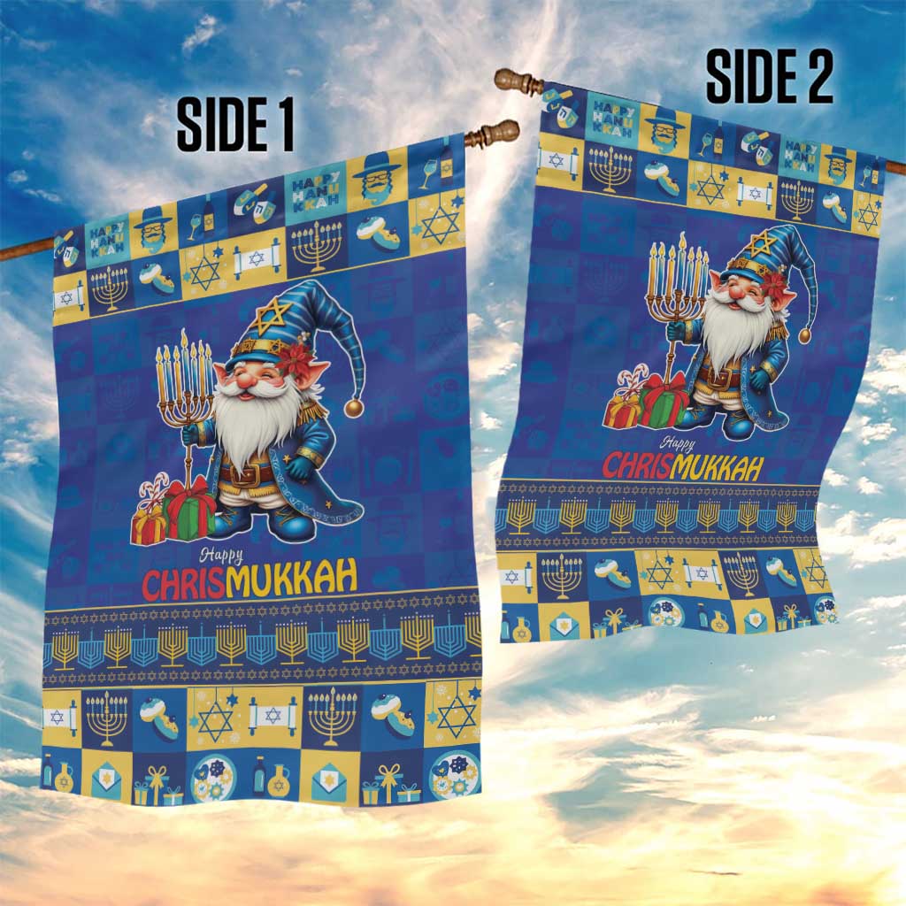 Merry Chrismukkah Garden Flag With Gnome Christmas Hanukkah - Wonder Print Shop