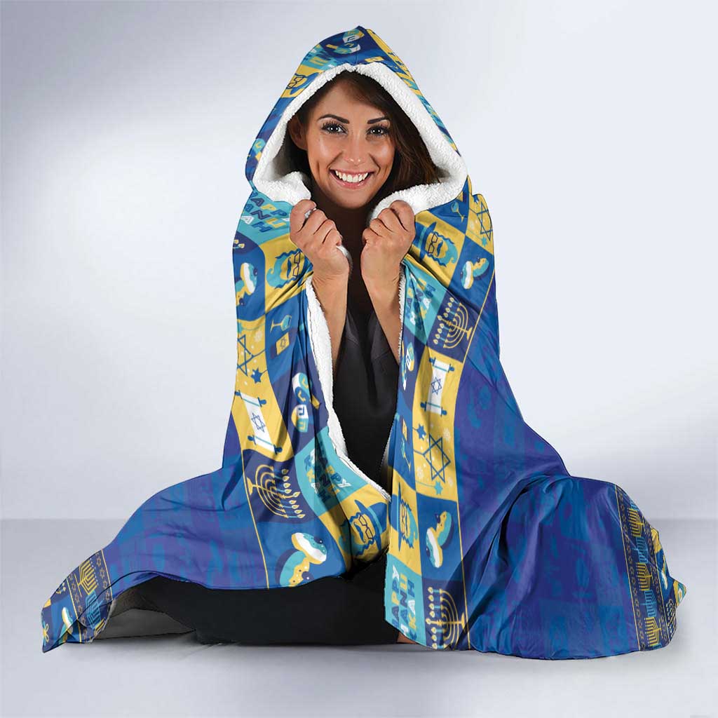 Merry Chrismukkah Hooded Blanket With Gnome Christmas Hanukkah