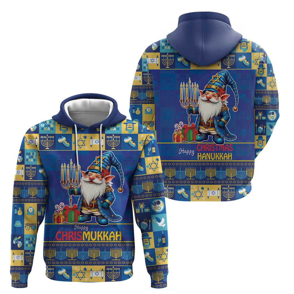 Merry Chrismukkah Hoodie With Gnome Christmas Hanukkah - Wonder Print Shop