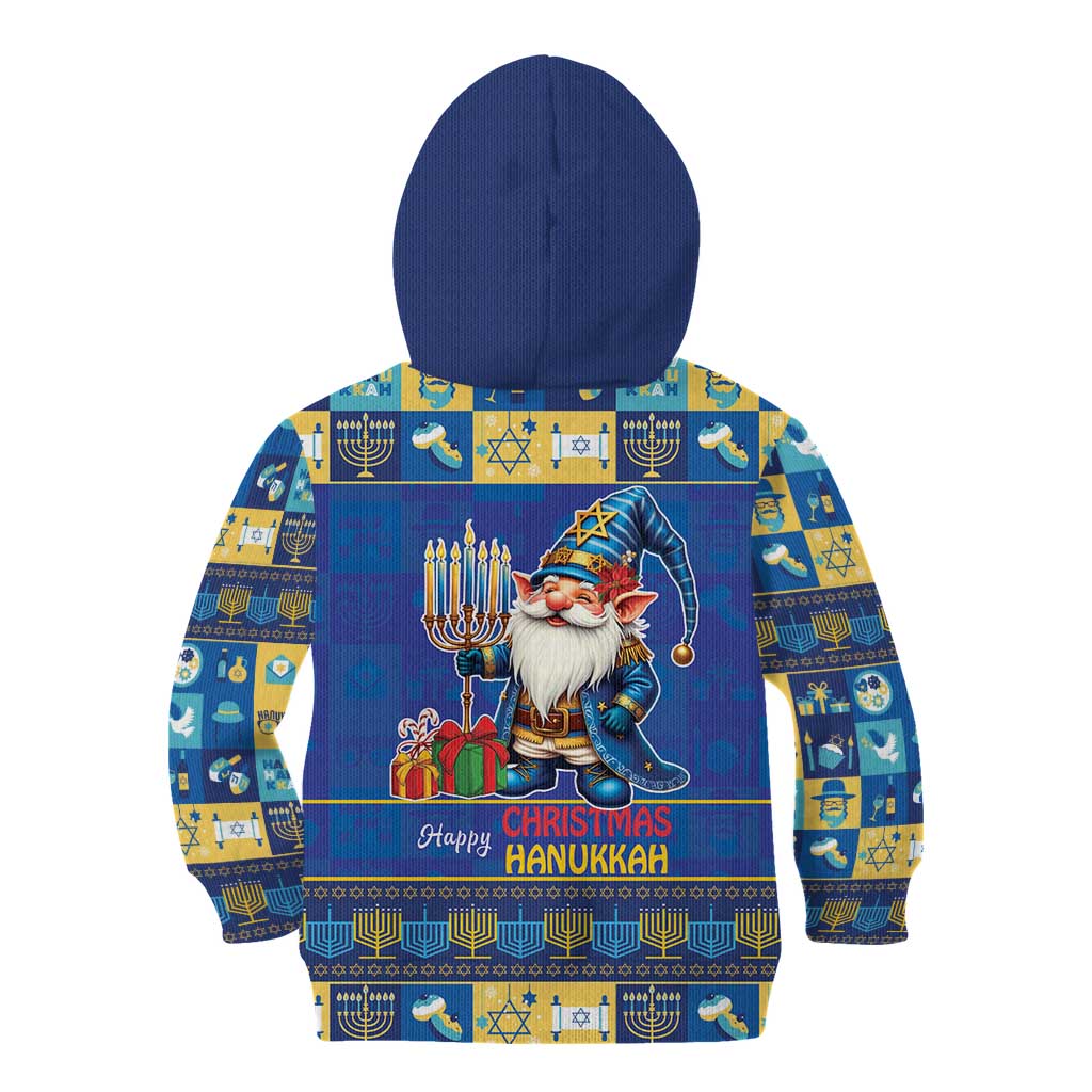 Merry Chrismukkah Kid Hoodie With Gnome Christmas Hanukkah - Wonder Print Shop