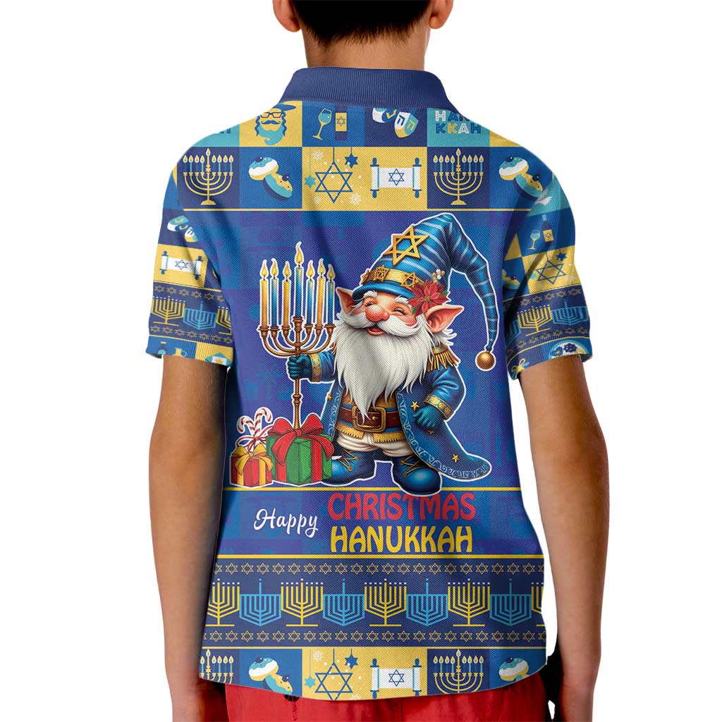 Merry Chrismukkah Kid Polo Shirt With Gnome Christmas Hanukkah - Wonder Print Shop