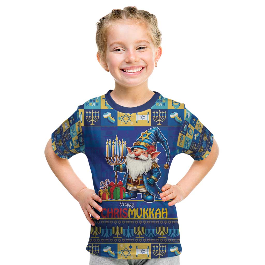 Merry Chrismukkah Kid T Shirt With Gnome Christmas Hanukkah - Wonder Print Shop
